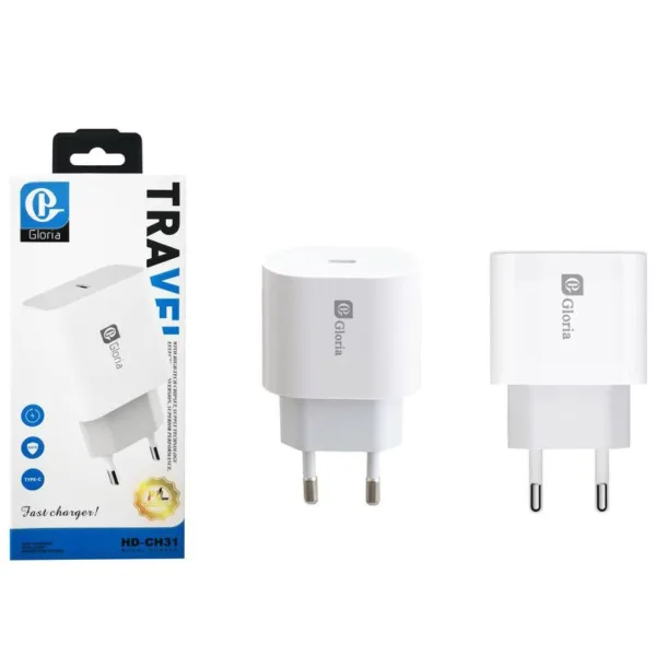 Carregador USB-C 20W Fast Charger Branco