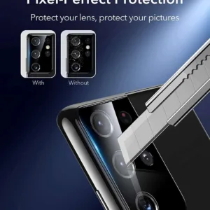 Película de Vidro Temperado Câmera Traseira Samsung Galaxy S22 Ultra - Premium Preto