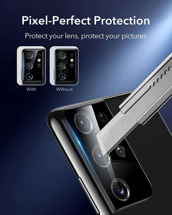Película de Vidro Temperado Câmera Traseira Samsung Galaxy S22 Ultra - Premium Preto