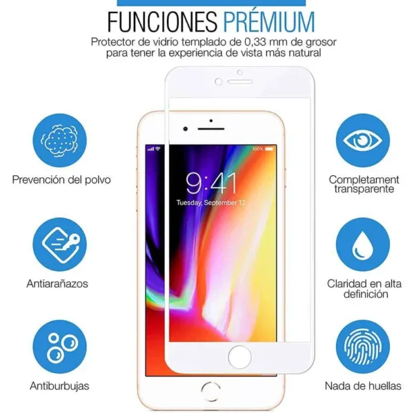 Película de Vidro Temperado iPhone 7 - 5D Branco