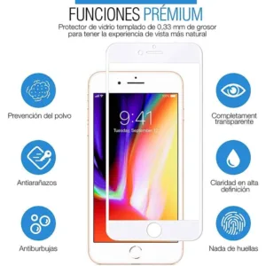 Película de Vidro Temperado iPhone 8 - 5D Branco