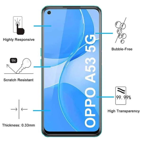Película de Vidro Temperado Oppo A53 | A53s - Super Transparente