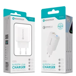 Adaptador de Corrente Dual USB de Fast Charger QC 3.0 - 27 W + 3.4A