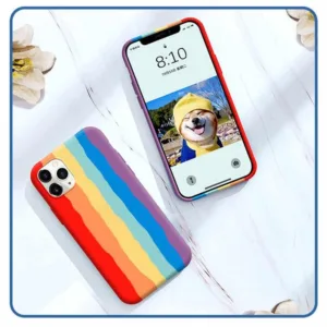 Capa iPhone 12 Silicone Líquido Arco-Íris - Image 4