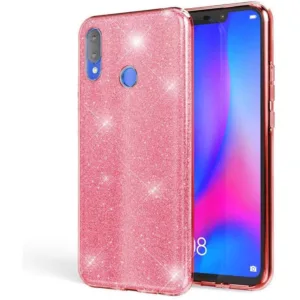 Capa Huawei Y7 2019 Purpurina Brilhante - Dourado Rosa - Image 1