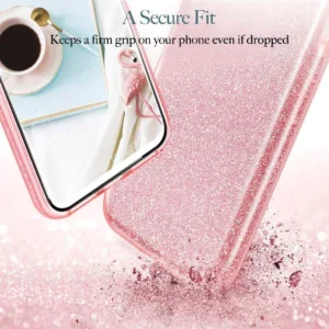 Capa Huawei Y5 2018 Purpurina Brilhante - Dourado Rosa - Image 1