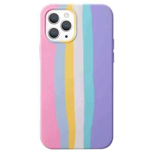 Capa-iPhone-12-iPhone-SE-Arco-iris-Rosa-2.jpg Capa iPhone 11 12 12 pro SE 2020 Silicone Líquido Arco-Íris Rosa