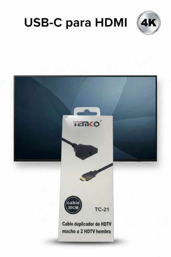 New-Science-Cable-Packaging-Against-Glossy-Black-Background-1.webp Divisor HDMI 1x2 – Macho para 2 Fêmea 30cm