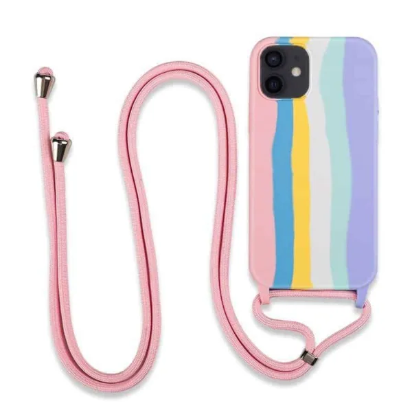 O1CN01uKMogy1IbHUR4eqwH_3428780911-0-cib.jpg Capa iPhone 11 12 | 12 Pro com Cordão - Arco-íris Rosa
