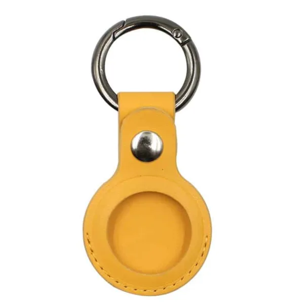 Porta‑chaves em Couro PU para AirTag - Amarelo