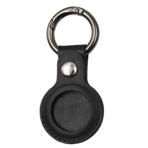 Porta‑chaves em Couro PU para AirTag - Preto