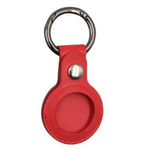 Porta‑chaves em Couro PU para AirTag - Vermelho