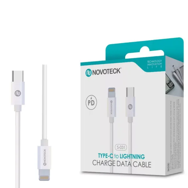 Cabo USB C para iPhone Lightning 2.1A - 2M - Branco