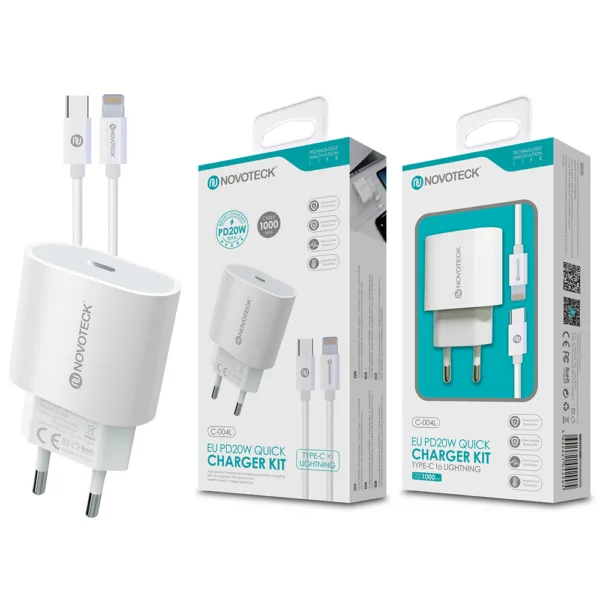 Carregador Lightning iPhone 11-14 com Cabo PD 20W