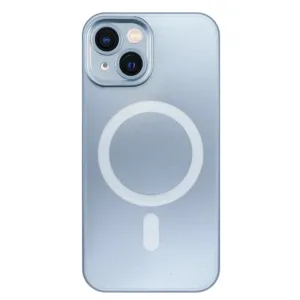 Capa iPhone 14 Premium Silicone Metalizada Mate - Azul