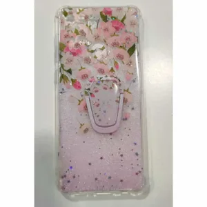 Capa iPhone 11 Glitter Flor com Suporte - Rosa Areia - Image 1
