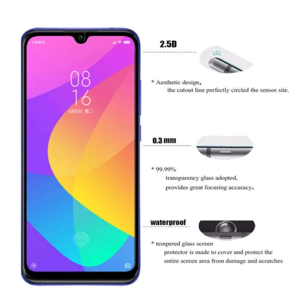 Película de Vidro Temperado Xiaomi Mi CC9E - 5D Full Glue