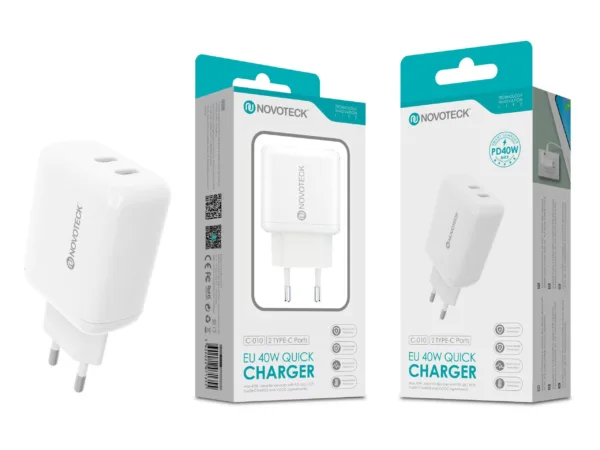Adaptador de corrente USB-C de 40W 2xPD 20W