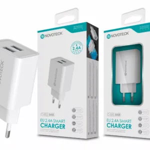 Carregador USB 2.4A Fast Charger Branco