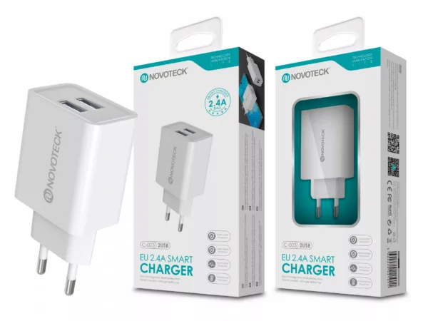 Carregador USB 2.4A Fast Charger Branco