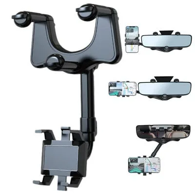 Suporte auto para telemovel retrovisor - rotacao 360 Suporte auto para telemovel retrovisor - rotacao 360