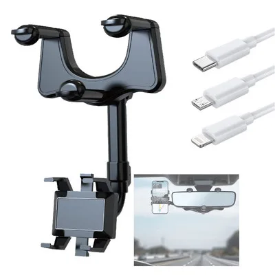 Suporte auto para telemovel retrovisor - rotacao 360 Suporte auto para telemovel retrovisor - rotacao 360