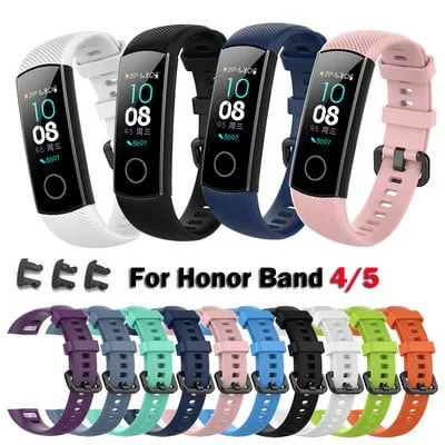 Bracelete de silicone para Honor Band 4 5 Smart Accessories Bracelete de silicone para Honor Band 4 5 Smart Accessories