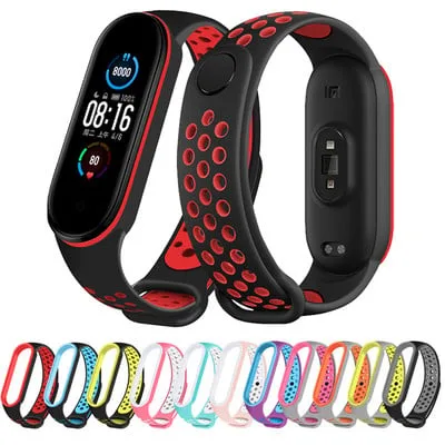 Bracelete de silicone para Mi Band 6 5 4 3 Dvobojni, Mi band 4 3
