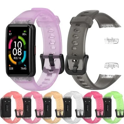 Bracelete transparente para Huawei Band 6, Honor Band 6 Bracelete transparente para Huawei Band 6, Honor Band 6