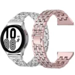 Bracelete em aco inoxidavel brilhante para Samsung Galaxy Watch 4 40MM 44 46 42MM active 2 Gear s3 Metalni, Galaxy Watch