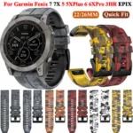 Bracelete de silicone para Garmin Fenix 7 7X 5 5XPlus 6X 6Pro Epix 935 Enduro2 Smartwatch