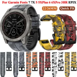 Bracelete de silicone para Garmin Fenix 7 7X 5 5XPlus 6X 6Pro Epix 935 Enduro2 Smartwatch