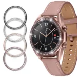 Capa protetora em aco inoxidavel brilhante para Samsung Galaxy Watch 3 41mm Frame, Galaxy Watch3 Diamond Bling Bezel