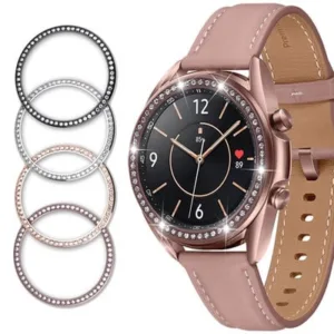Capa protetora em aco inoxidavel brilhante para Samsung Galaxy Watch 3 41mm Frame, Galaxy Watch3 Diamond Bling Bezel