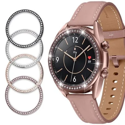 Capa protetora em aco inoxidavel brilhante para Samsung Galaxy Watch 3 41mm Frame, Galaxy Watch3 Diamond Bling Bezel Capa protetora em aco inoxidavel brilhante para Samsung Galaxy Watch 3 41mm Frame, Galaxy Watch3 Diamond Bling Bezel