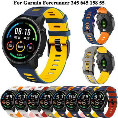 Bracelete de silicone para Garmin Forerunner 245 645 MUSIC 158 Sport Bracelete de silicone para Garmin Forerunner 245 645 MUSIC 158 Sport