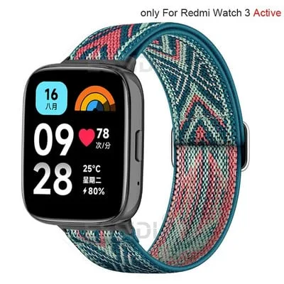 Bracelete de nylon para Redmi Watch 3 Active Woven Women Men Watch Bracelete de nylon para Redmi Watch 3 Active Woven Women Men Watch