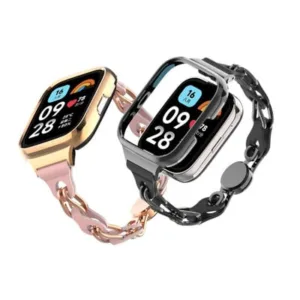 Bracelete em couro magnetica para Redmi Watch3 Active Band, Redmi Watch 2 Lite/Mi Lite