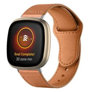 Bracelete em couro para Fitbit Versa 2 Band Leather Strap Replacement
