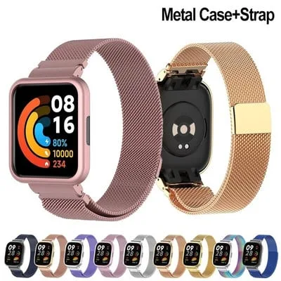 Bracelete em aco inoxidavel magnetica para Redmi Watch 2 Lite