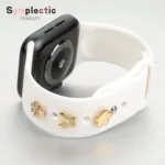 Bracelete de silicone em aco inoxidavel para Apple Watch Band, iwatch Sport