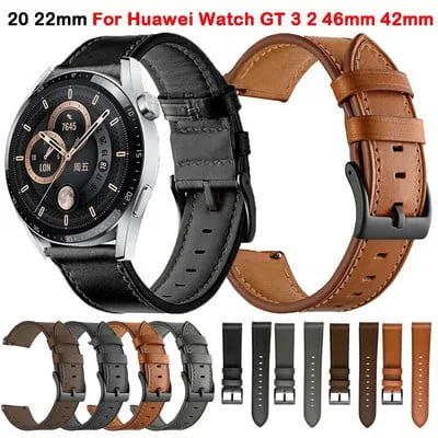 Bracelete em couro para Huawei Watch GT 3 2 GT3 GT2 Pro 46 mm 42 mm Honor Magic Bracelete em couro para Huawei Watch GT 3 2 GT3 GT2 Pro 46 mm 42 mm Honor Magic