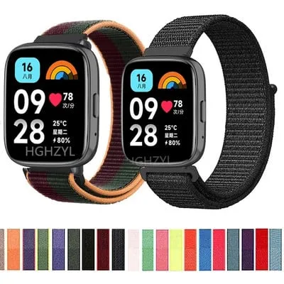 Bracelete de nylon para Redmi Watch 3 Active, Redmi Watch 3 Lite
