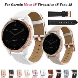 Bracelete em couro para Garmin Vivoactive 4S 3S/Venu 2S/Rey/Forerunner 265S 255S Narukvice Narukvice