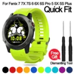 Bracelete de silicone TPU para Garmin Fenix 3 5 5X 5S Plus 6 6X 6S Pro 7 7S 7X 935 Quick fit Watch 26 22 mm 20 mm siliko