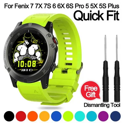 Bracelete de silicone TPU para Garmin Fenix 3 5 5X 5S Plus 6 6X 6S Pro 7 7S 7X 935 Quick fit Watch 26 22 mm 20 mm siliko Bracelete de silicone TPU para Garmin Fenix 3 5 5X 5S Plus 6 6X 6S Pro 7 7S 7X 935 Quick fit Watch 26 22 mm 20 mm siliko
