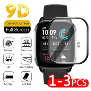 Pelicula de vidro em vidro temperado para Amazfit GTS 4 Mini GTR 4 GTR Mini, Amazfit GTS4 4mini Soft Glass, Huami Amazfi