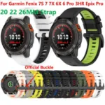 Bracelete de silicone para Garmin Fenix 7X 7 7S 6X 6 Pro 6S 5 5X Plus
