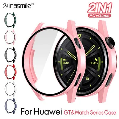 Pelicula de vidro em vidro temperado para Huawei Watch GT4 GT3 Pro GT2 E Watch 3 41mm 42mm 43 46mm 48mm Shell Protector Pelicula de vidro em vidro temperado para Huawei Watch GT4 GT3 Pro GT2 E Watch 3 41mm 42mm 43 46mm 48mm Shell Protector