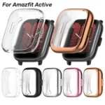 Pelicula de vidro TPU para Amazfit Active Watch Plating Bumper Full, Huami amazfit active Smartwatch Accessorie